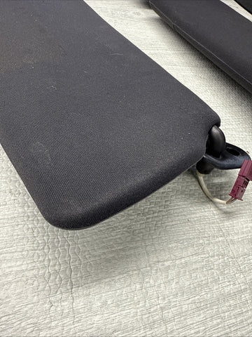 01-06 BMW E46 M3 Coupe Left Right Sun Visors Shade Mirror Black OEM Pair