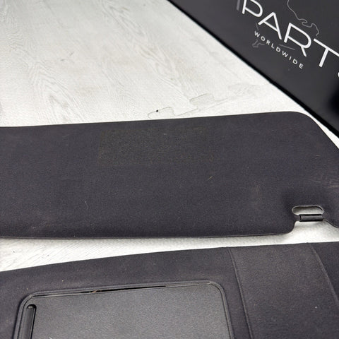 01-06 BMW E46 M3 Coupe Right Left Sun Visors Shade Mirror Black OEM *Peel*