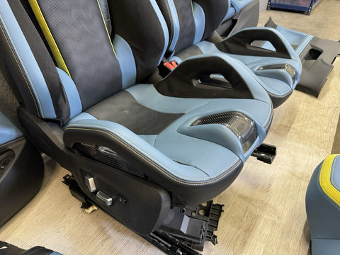 BMW 21-24 G82 M4 Coupe Carbon Bucket Seats Yas Marina Blue Leather Interior Set