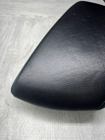 16-21 OEM BMW F87 M2 Center Armrest Tray Console Black Leather Blue Stitch