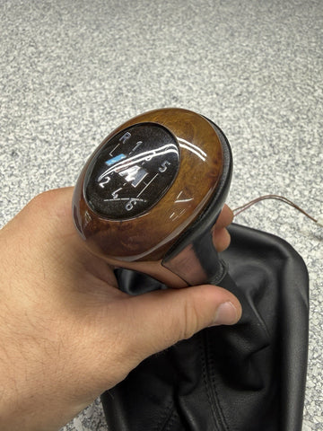 OEM 00-03 BMW E39 M5 Shift Knob 6-Speed Illuminated Nappa Leather Boot
