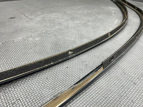 10-15 FERRARI 458 ITALIA ROOF GUTTER TRIMS MOULDINGS NERO DAYTONA 82275412