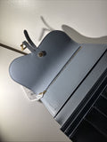 NEW Christian Dior Saddle Flap Card Wallet/Holder Goatskin Cloud Blue