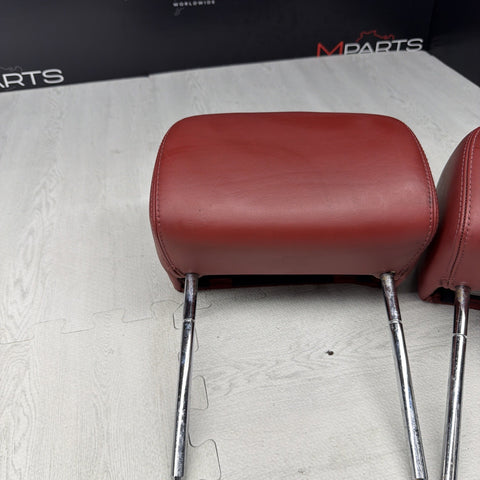 BMW 01-06 E46 M3 Convertible Rear Headrests Head Rests Imola Red OEM *Tab