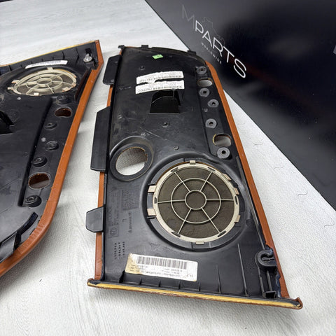 01-06 BMW E46 M3 Convertible Rear Left Right Door Cards Panels Trims Cinnamon