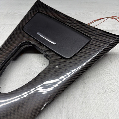 09-13 BMW E90 E92 M3 DCT CIC LEATHER CENTER CONSOLE TRIM 7903962 CARBON FIBER