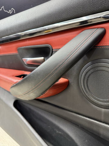 15-20 BMW F82 F83 M4 Front Left Driver Leather Door Card Panel Sahkir Orange