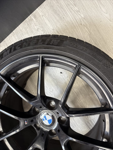 OEM BMW 15-20 F80 F82 F83 M3 M4 CS Wheel Rim 19x9 Front Black M Performance