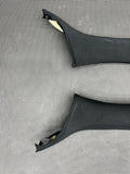 01-06 BMW E46 M3 Coupe Front A Pillars Black OEM Pair *Fabric Peeled*