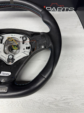 BMW 08-13 E90 E92 E93 M3 Manual Flatbottom Steering Wheel Leather Rewrapped