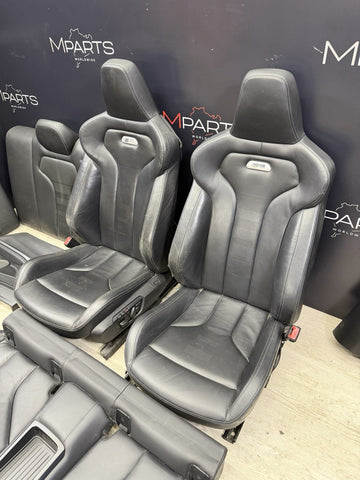 BMW 15-20 F82 M4 Coupe Merino Black Leather Seats & Panels Set