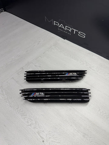01-06 BMW E46 M3 Left Right Fender Vent Grilles Grills Trims Chrome Genuine OEM