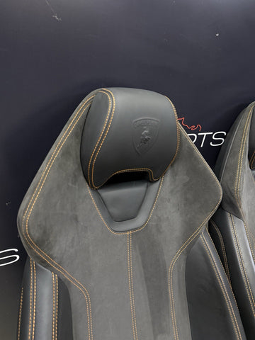 14-19 LAMBORGHINI HURACAN LP610-4 FRONT SEATS OEM + REMOVABLE HONDA CIVIC RAILS