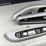 01-06 BMW E46 M3 Coupe Interior Armrests Trim Set Brushed Aluminum *Tab*
