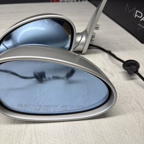 01-06 BMW E46 M3 Side View Door Mirrors Pair Titanium Silver *Notes*