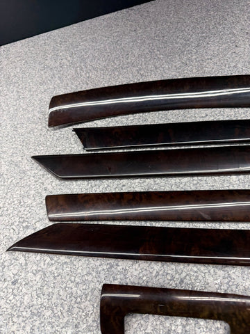 99-05 BMW E46 Sedan 8-Piece Interior Wood Trim Set Center Console OEM *Notes*