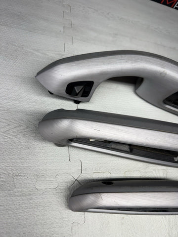 01-06 BMW E46 M3 Convertible Interior Armrests Trim Set Brushed Aluminum *Tabs