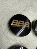 BBS Wheel Center Caps Logos Emblem Black Gold 56.24.120 70mm Set Of 4