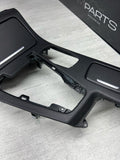 13-16 BMW F10 M5 Center Console Cover Panel Bezel Trim Leather Black