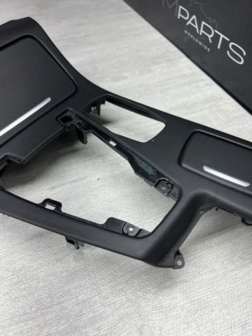 13-16 BMW F10 M5 Center Console Cover Panel Bezel Trim Leather Black