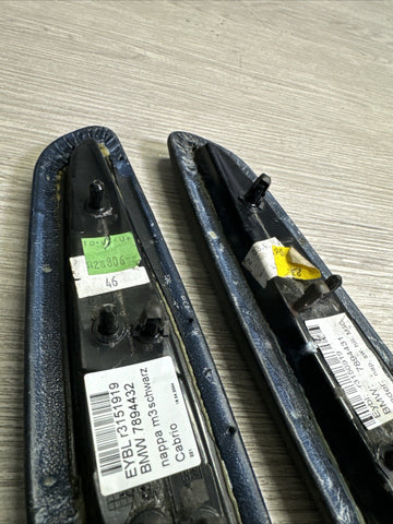 BMW E46 325 330 M3 Convertible Rear Black Upper Armrest Pads 7894431 7894432