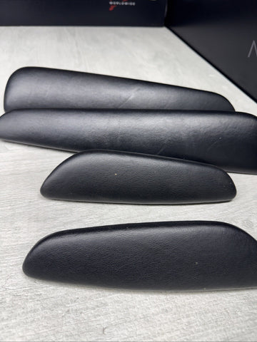 01-06 BMW E46 M3 Convertible Door Upper Arm Rest Armrest Pads Black