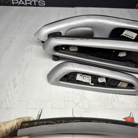 01-06 BMW E46 M3 Convertible Interior Armrests Trim Set Brushed Aluminum *Notes*