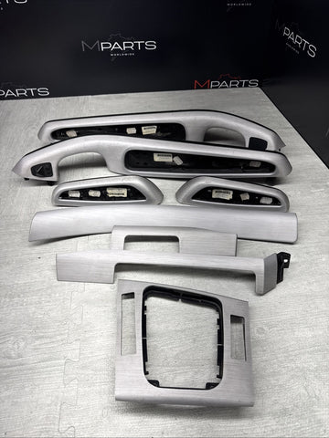01-06 BMW E46 M3 Convertible Interior Armrests Trim Set Brushed Aluminum *Notes*