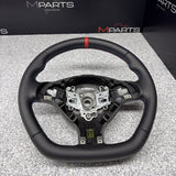 BMW 01-06 E46 M3 SMG Custom Leather Sides Flat Bottom Top Steering Wheel Red