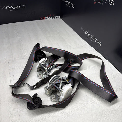 15-20 OEM BMW F22 F32 F82 M4 Front Left Right  Seatbelts Retractor Black Comp