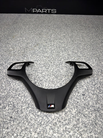 08-13 BMW E90 E92 E93 M3 Lower Steering Wheel Trim Cover Plate Black