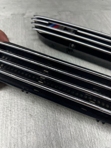 01-06 BMW E46 M3 Left Right Fender Vent Grilles Grills Trims Chrome Genuine OEM