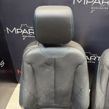 16-18 BMW F87 M2 Coupe Interior Front Left Passenger Seats Black Blue Stitching