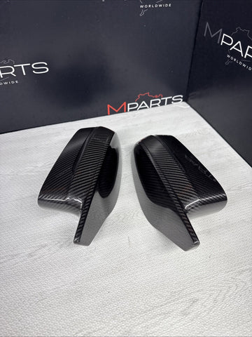 OEM BMW 21-26 G80 G82 G83 M3 M4 Front Side Door Mirror Covers Caps Carbon Fiber
