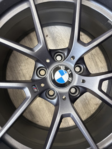 OEM BMW 15-20 F80 F82 F83 M3 M4 CS Wheel Rim 19x9 Front Orbit Grey + Michelin 4S