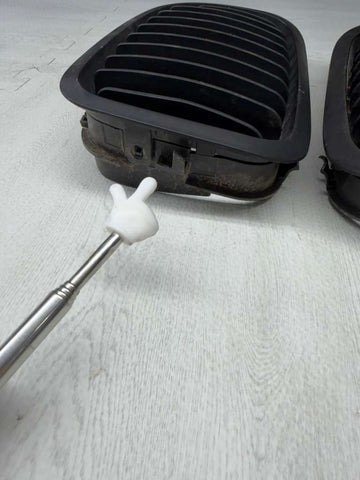 BMW 01-06 E46 M3 Front Kidney Grilles Matte Black Set