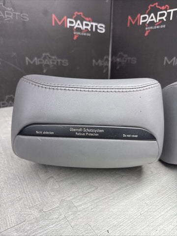 2001-2006 BMW E46 M3 Convertible Grey Rear Headrests Head Rests Pair OEM