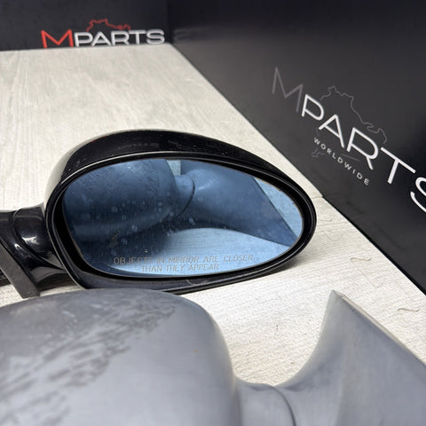 01-06 BMW E46 M3 Side View Door Mirrors Pair Carbon Black  *Notes*