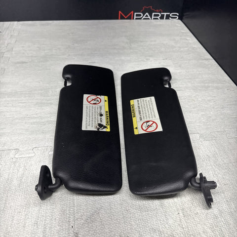 01-06 BMW E46 M3 Convertible Left Right Sunvisors Sun Visors Black Pair *NOTES*