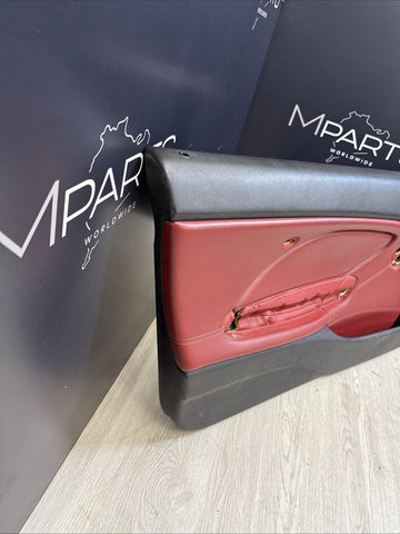 01-06 BMW E46 M3 FRONT LEFT DRIVER SIDE DOOR PANEL CARD IMOLA RED OEM