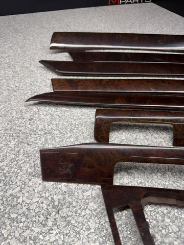 99-05 BMW E46 Sedan 8-Piece Interior Wood Trim Set Center Console OEM *Notes*