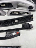 01-06 BMW E46 M3 Convertible Interior Armrests Trim Set Brushed Aluminum *Tabs