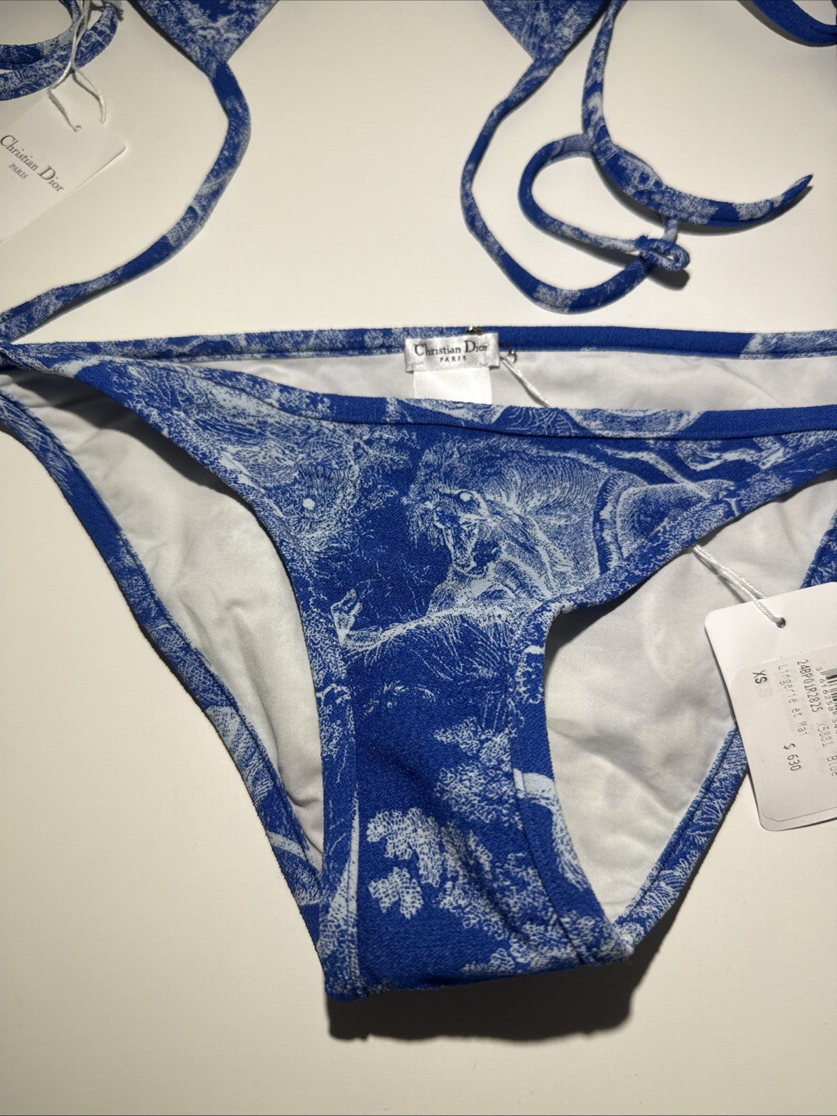 Christian Dior ビキニ セパレート 水着 S Dior セパレート水着・ビキニ Sサイズ 赤 トワルドジュイ柄 上下