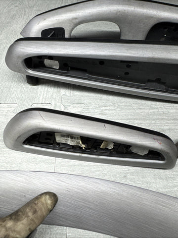 01-06 BMW E46 M3 Convertible Interior Armrests Trim Set Brushed Aluminum *Notes*
