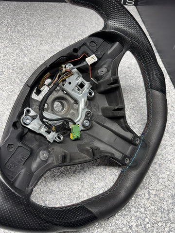 BMW 01-06 E46 M3 Manual Custom Leather Sides Flat Bottom Steering Wheel Only