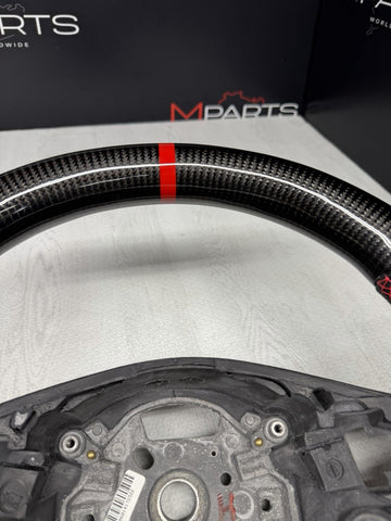 BMW E46 M3 E39 M5 M Real Carbon Fiber Steering Wheel Leather Red Stitching