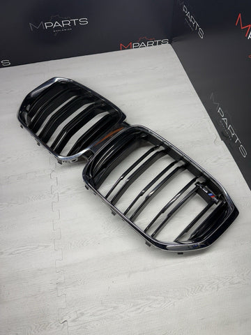 20-23 BMW F95 X5M FRONT GRILLE ASSEMBLY COVER INSERT MOLDING CHROME 8079727 OEM