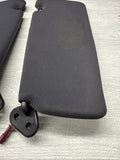 01-06 BMW E46 M3 Coupe Left Right Sun Visors Shade Mirror Black OEM Pair