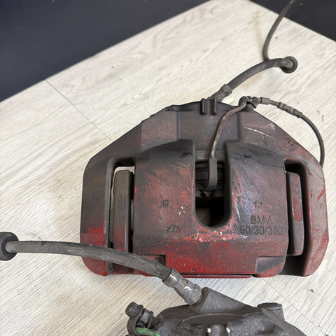 08-13 E90 E92 E93 M3 Front Brake Calipers Left Right Pair Set Original Red