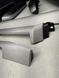 01-06 BMW E46 M3 Coupe Interior Armrests Trim Set Brushed Aluminum *Tab